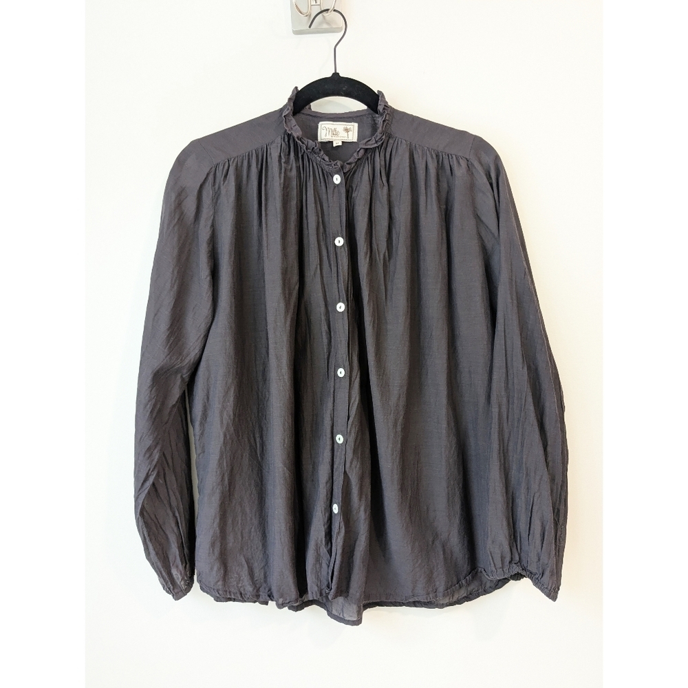 NEW Millie Francesca High Neck Cotton Blouse - Picture 2 of 7
